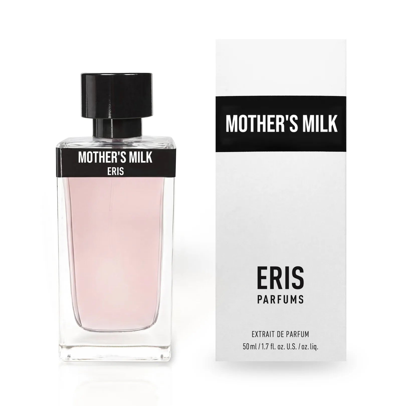 Mother's Milk by ERIS Parfums perfume bottle and packaging on a white background